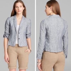 Eileen Fisher Chambray Railroad Stripe Blazer - image 1